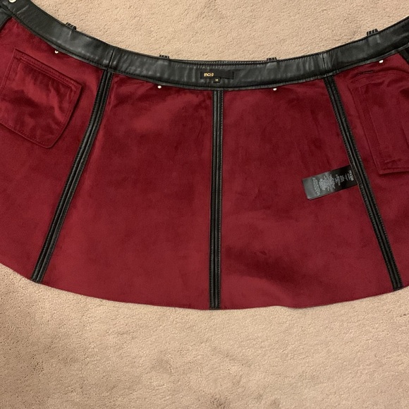 Maje jupe trapeze leather skirt with zip size FR38 Black - Picture 8 of 8